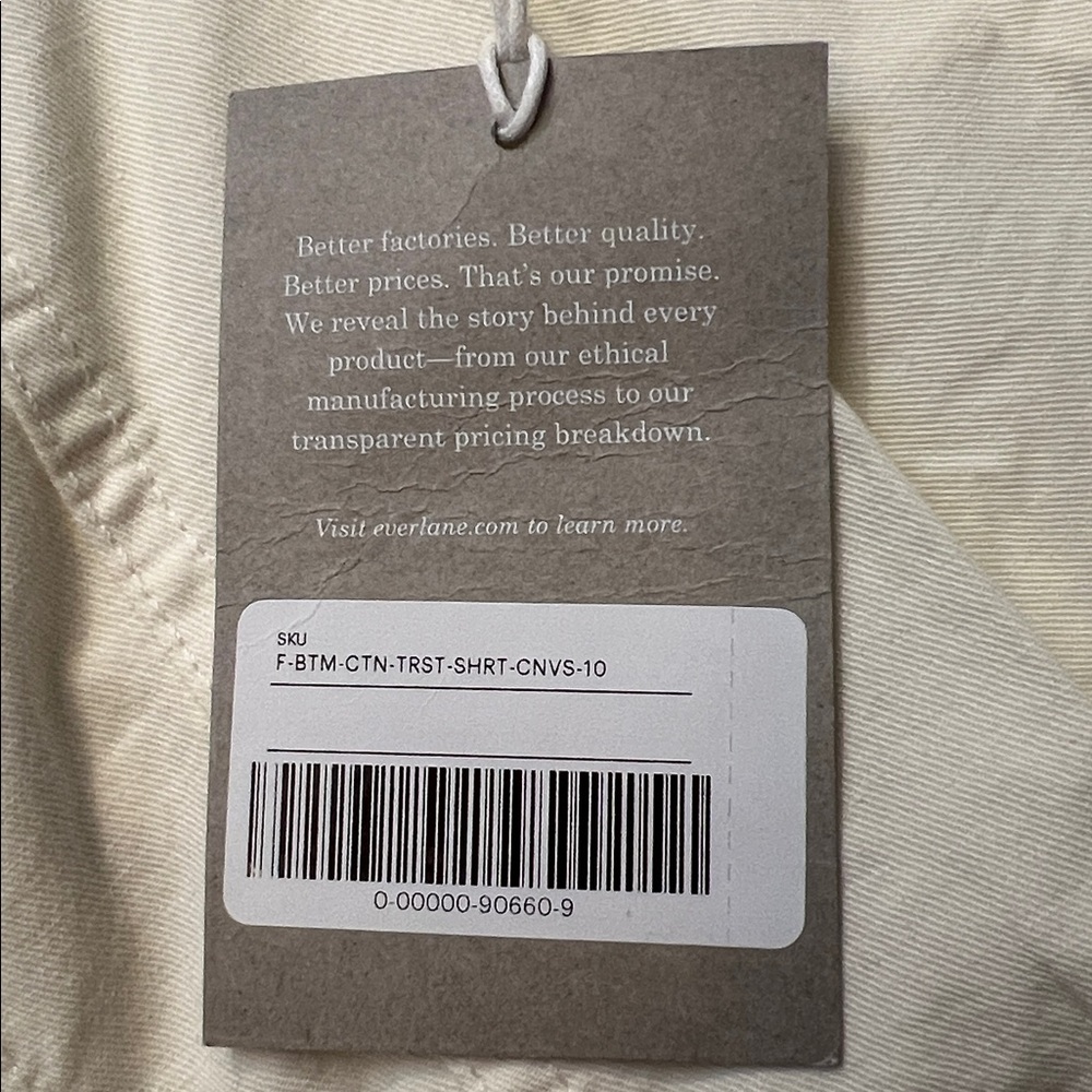 Everlane Tourist Shorts Bone Cream Women's NEW Size 10 - Picture 3 of 9